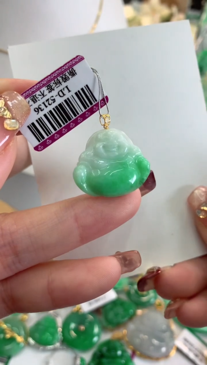 【闪购商品】翡翠吊坠(不含链)18K金镶嵌挂件