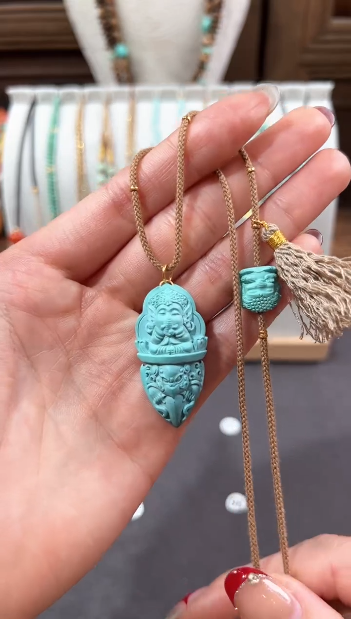 【闪购商品】绿松石颈饰18K金镶嵌绿松石项链