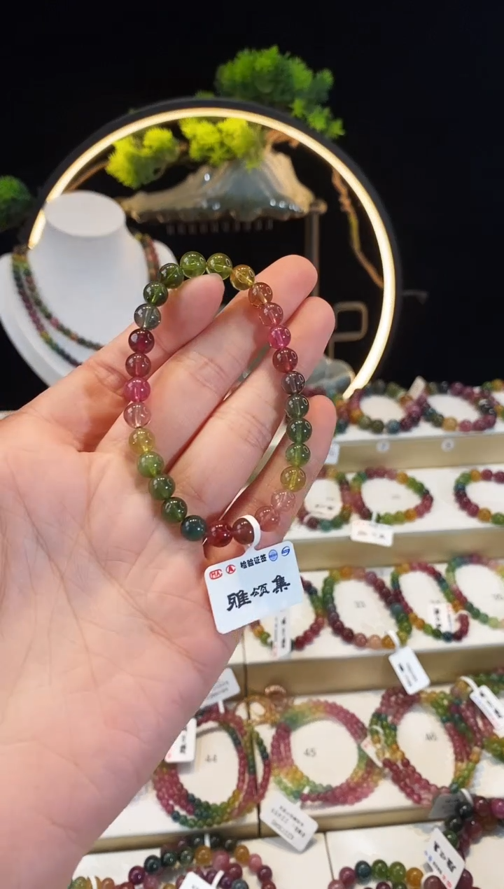 【闪购商品】碧玺手串未镶嵌G2462素圈颜色微差