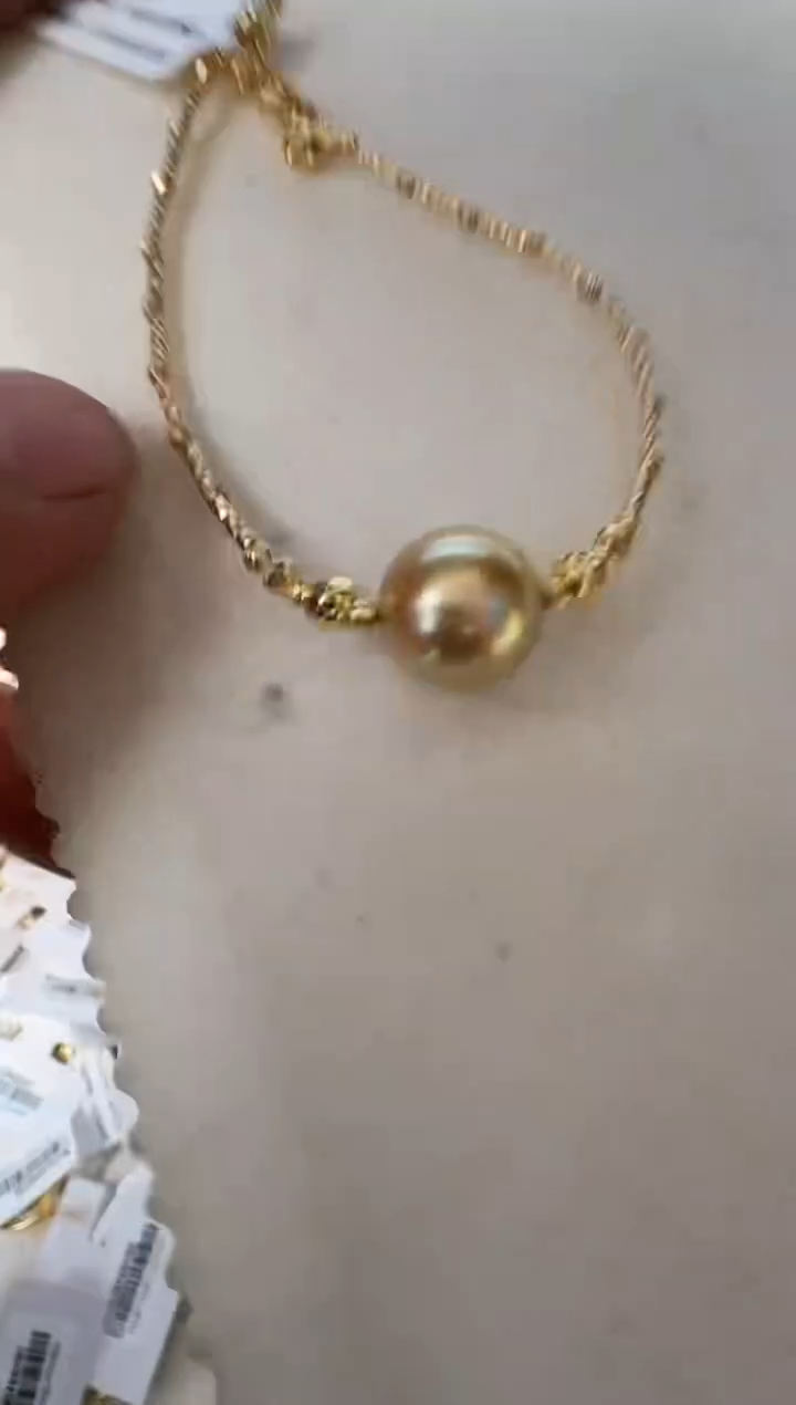 海水珍珠银S925镶嵌手链手链