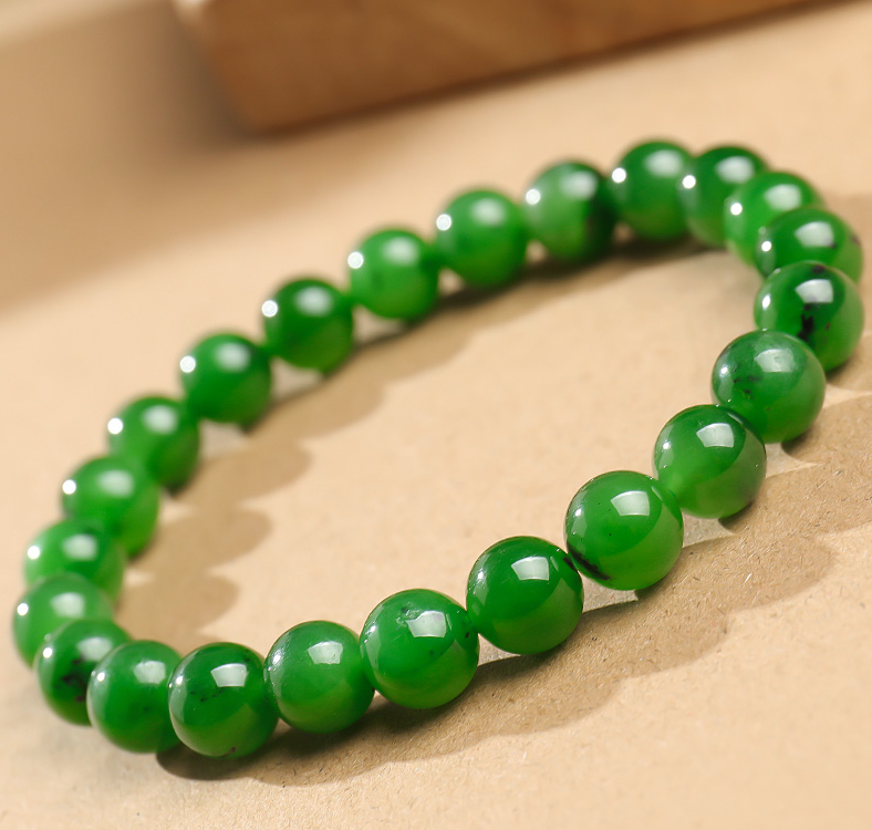 【陈朋旭老师】天然和田玉碧玉手链卡8mm  CZ