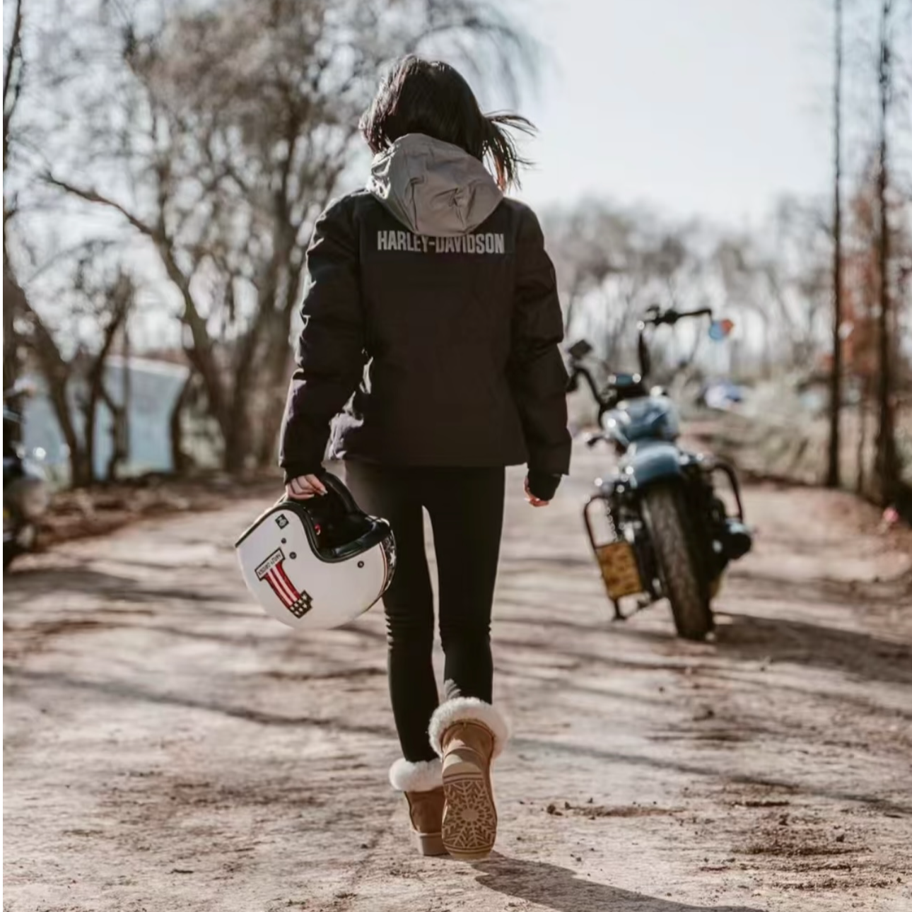 女士黑色骑行服 保暖加厚款  哈雷戴维森 