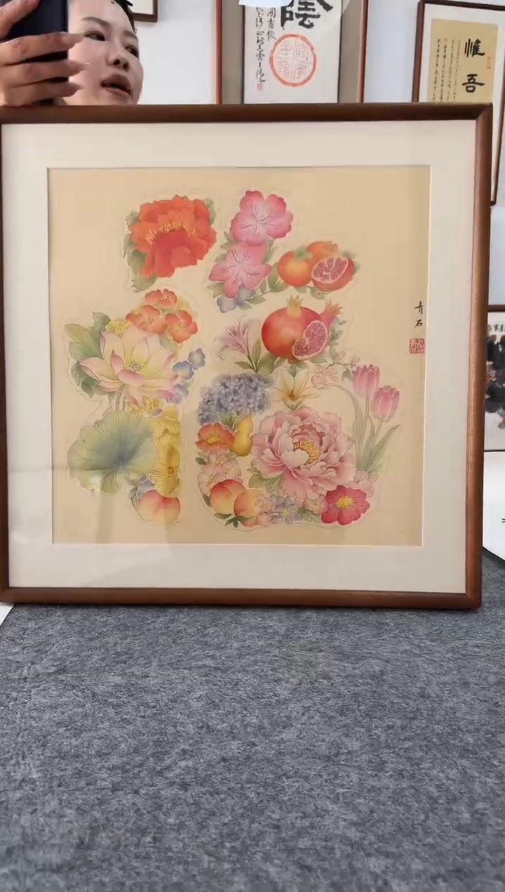 书法青石-花福-53*53绘画