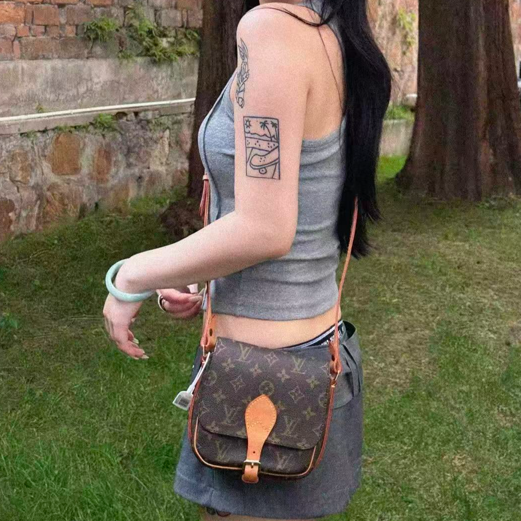 修复品LouisVuitton/路易威登 LV老花炫雅同款小号马鞍包