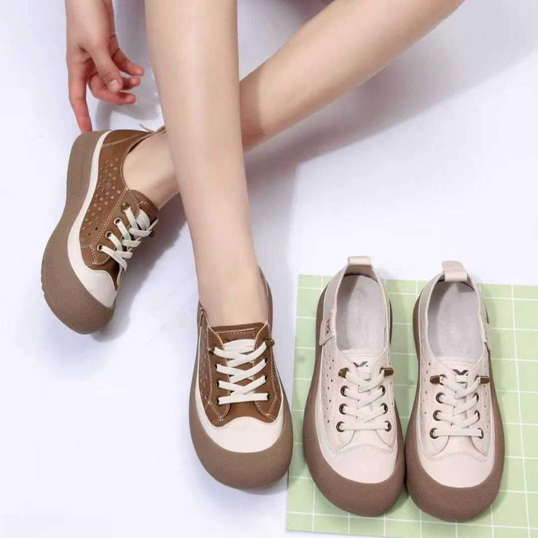 2812防水台平跟休闲时尚单鞋防滑软底女式厚底乐福复古