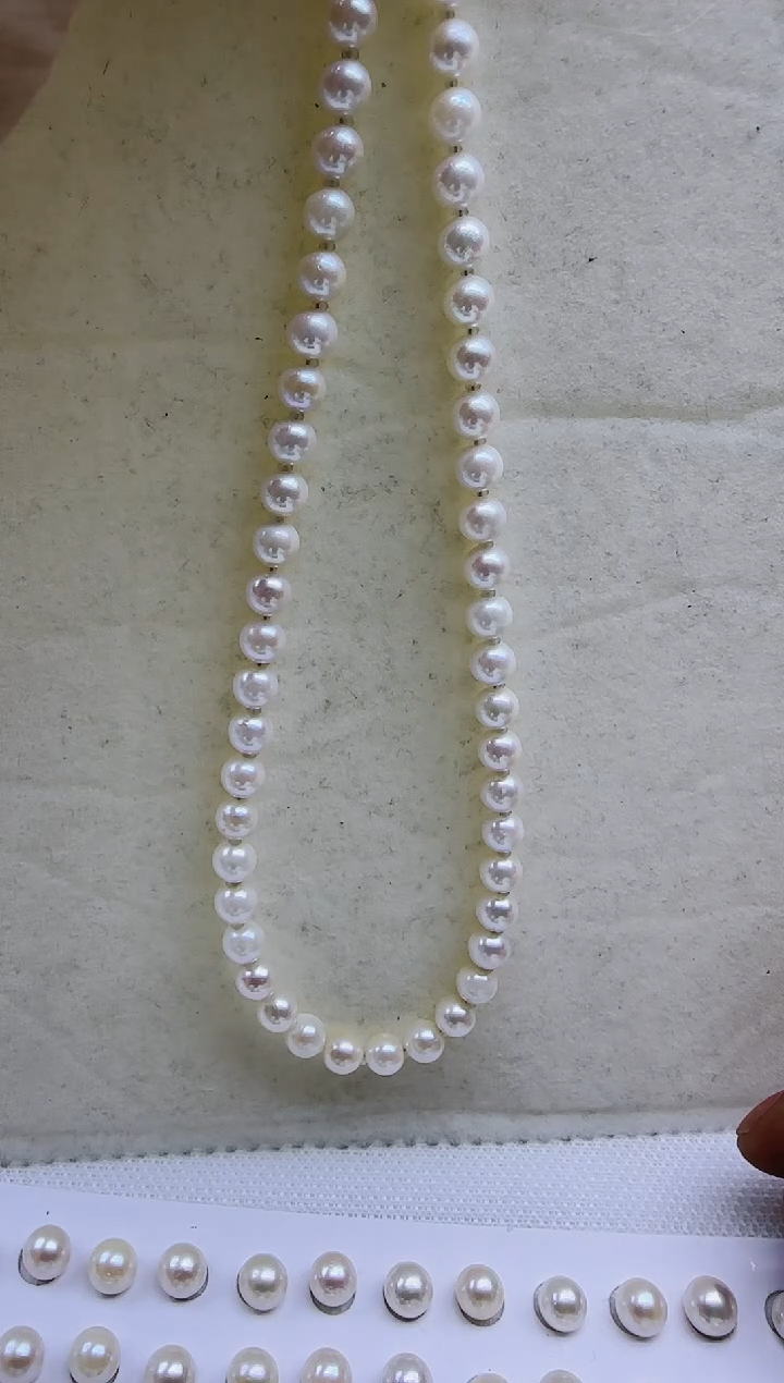 【闪购商品】海水珍珠项链银S925镶嵌海水珍珠项链7-8mm
