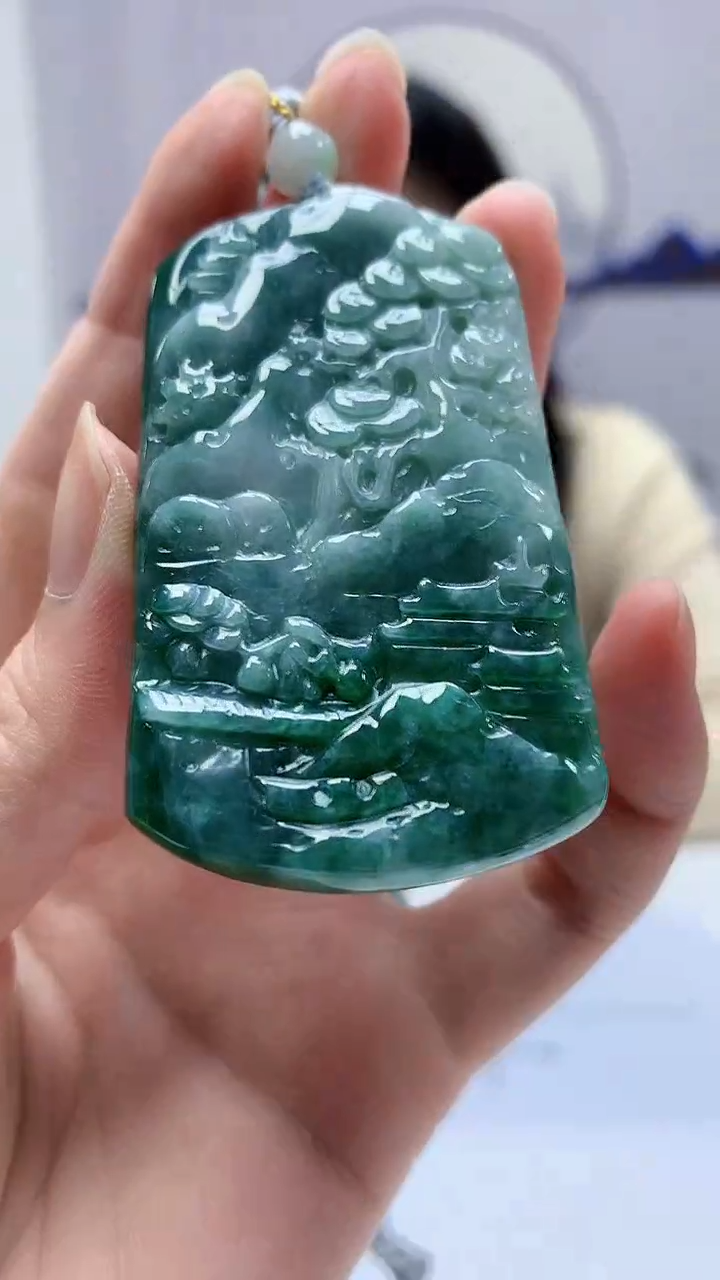 【闪购商品】定制翡翠未镶嵌0405zm-毛货挂件51山水