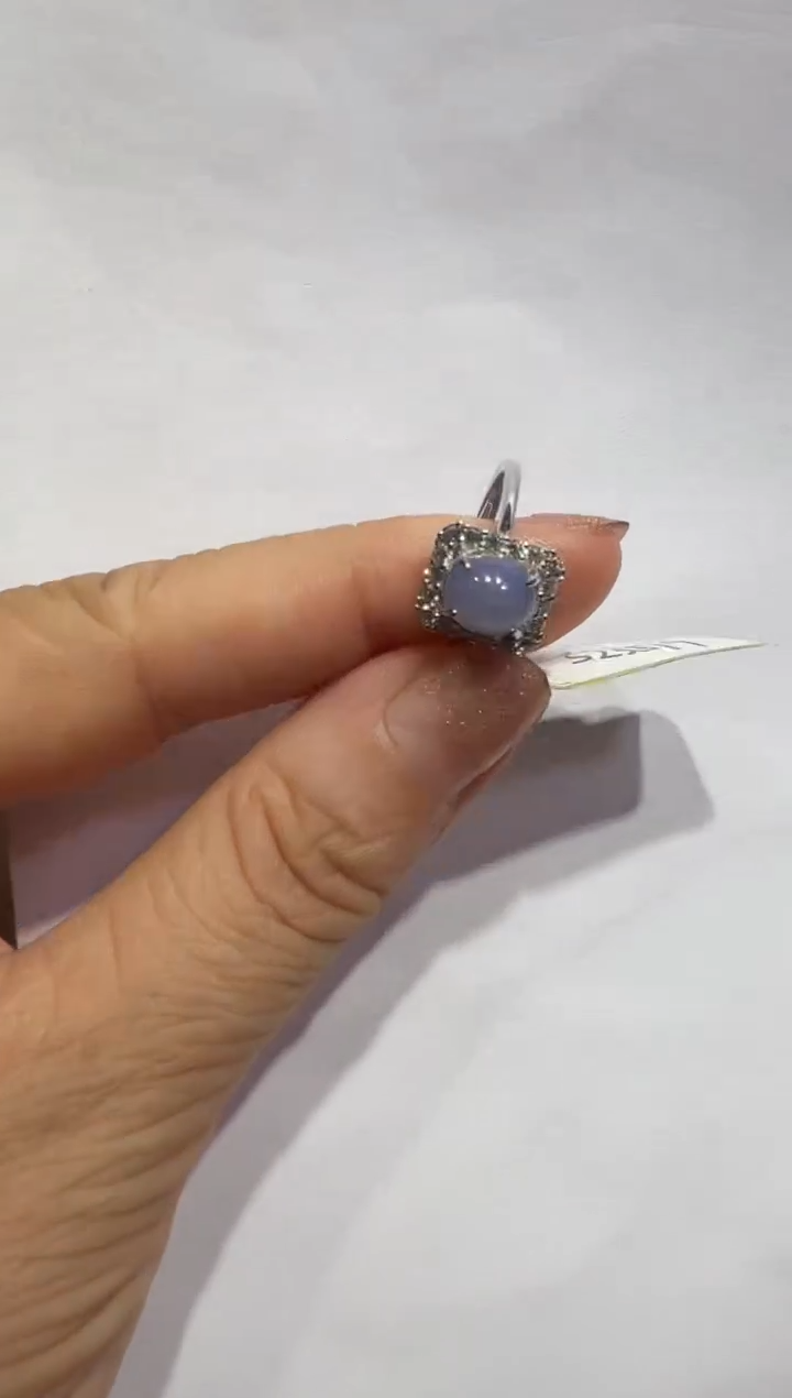 银S925镶嵌戒指翡翠925银镶翡翠戒指镶嵌25