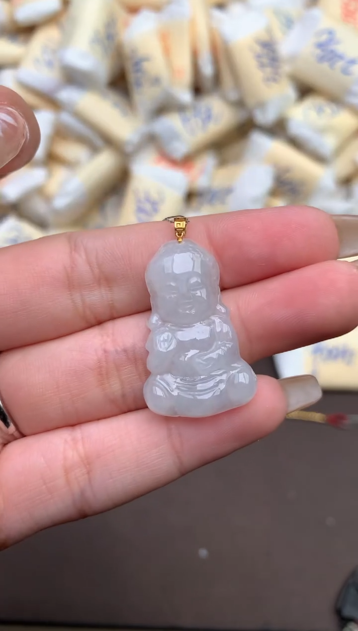 【闪购商品】翡翠挂件18K金镶嵌—