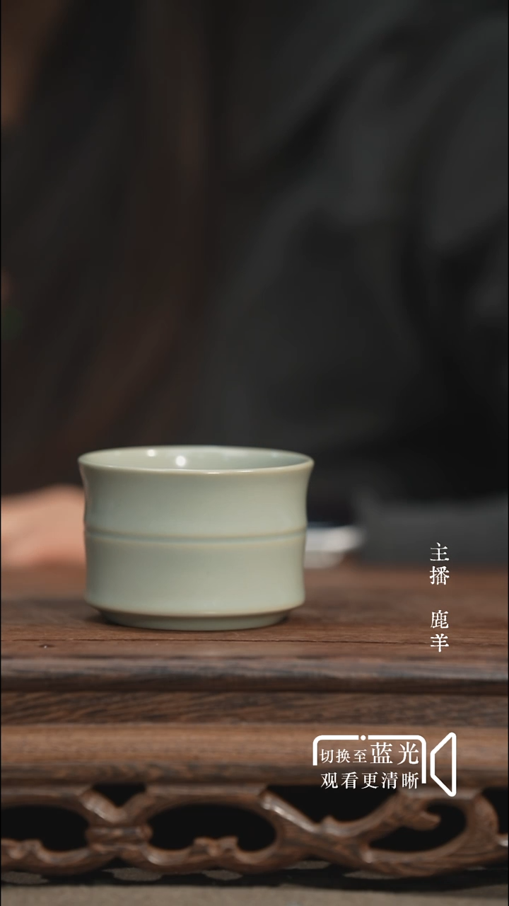 竹节杯-柴烧无底款微瑕-羊