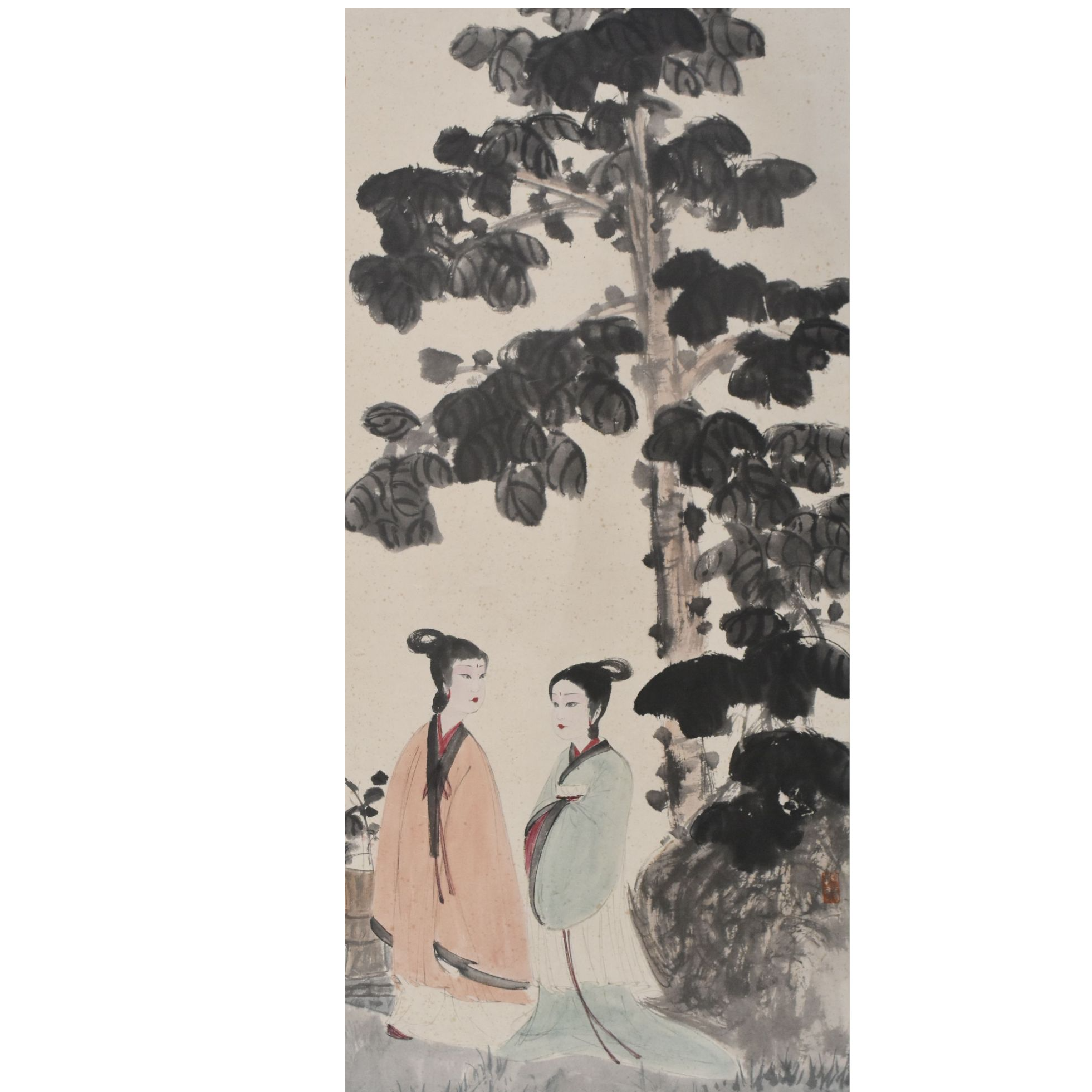 HM7037 人物 139X68cm 纸本立轴 8.5平尺