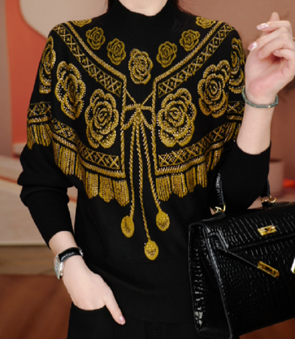 （秋季新款含棉羊毛衣针织毛线衣柔软保暖百搭上衣）V25Q1529