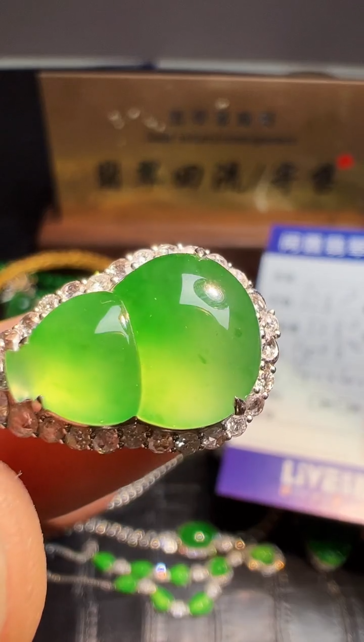 【闪购商品】翡翠颈饰18K金镶嵌翡翠回流