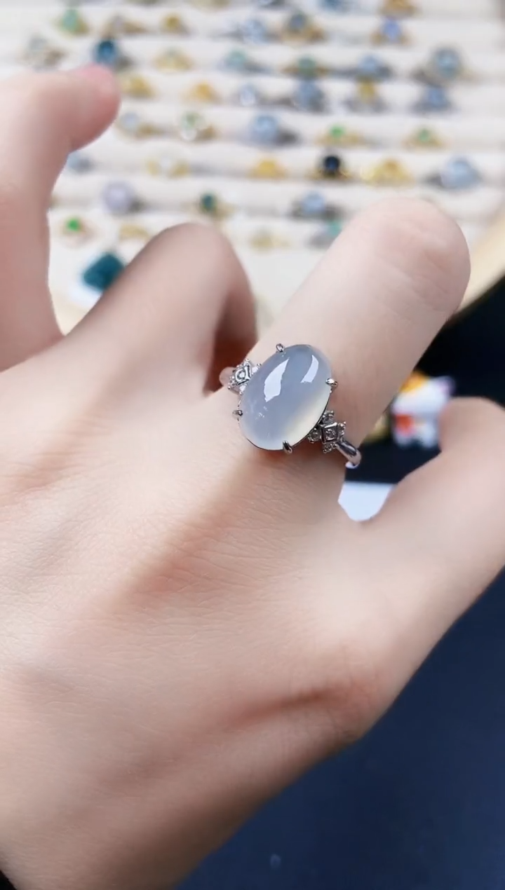 【闪购商品】翡翠戒指银S925镶嵌5646546