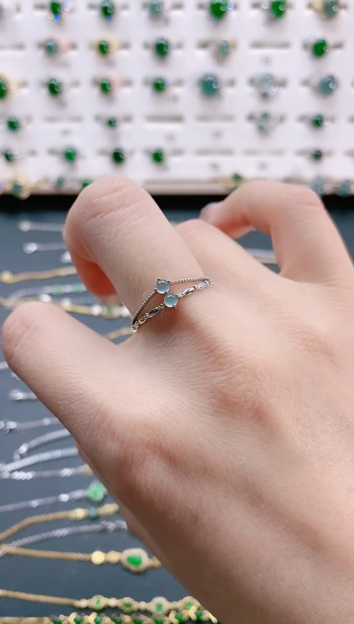 【闪购商品】翡翠戒指银S925镶嵌天然翡翠