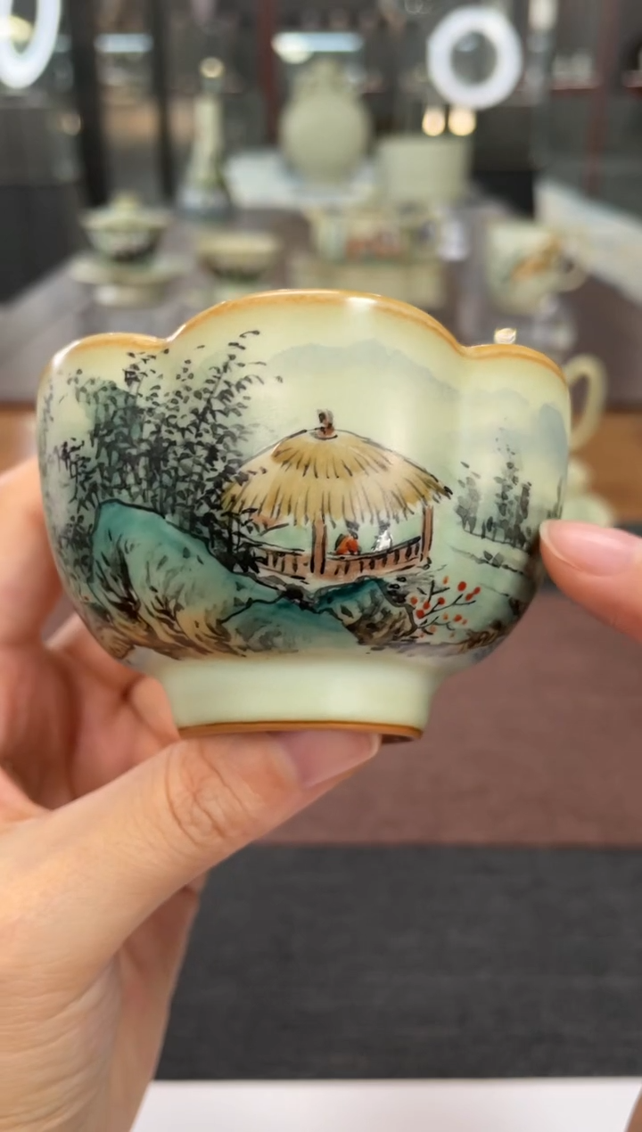 【闪购商品】周泽堂汝瓷余秀华老师釉上彩