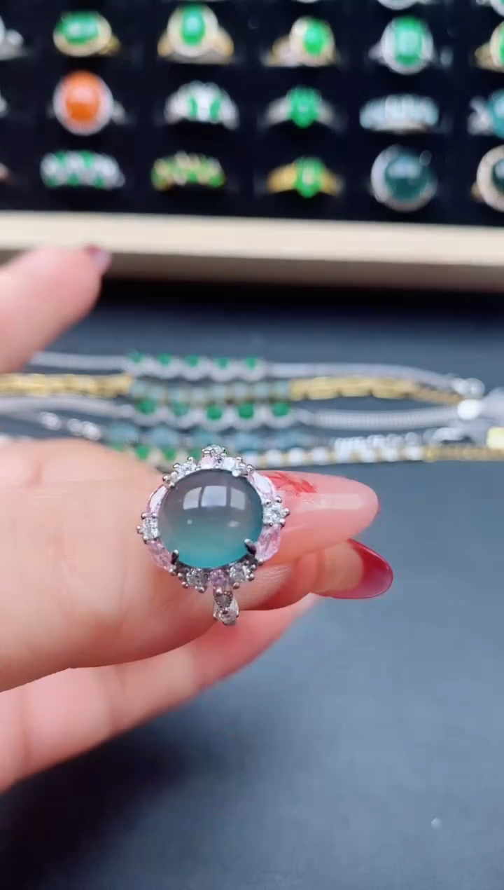 【闪购商品】翡翠戒指银S925镶嵌805850
