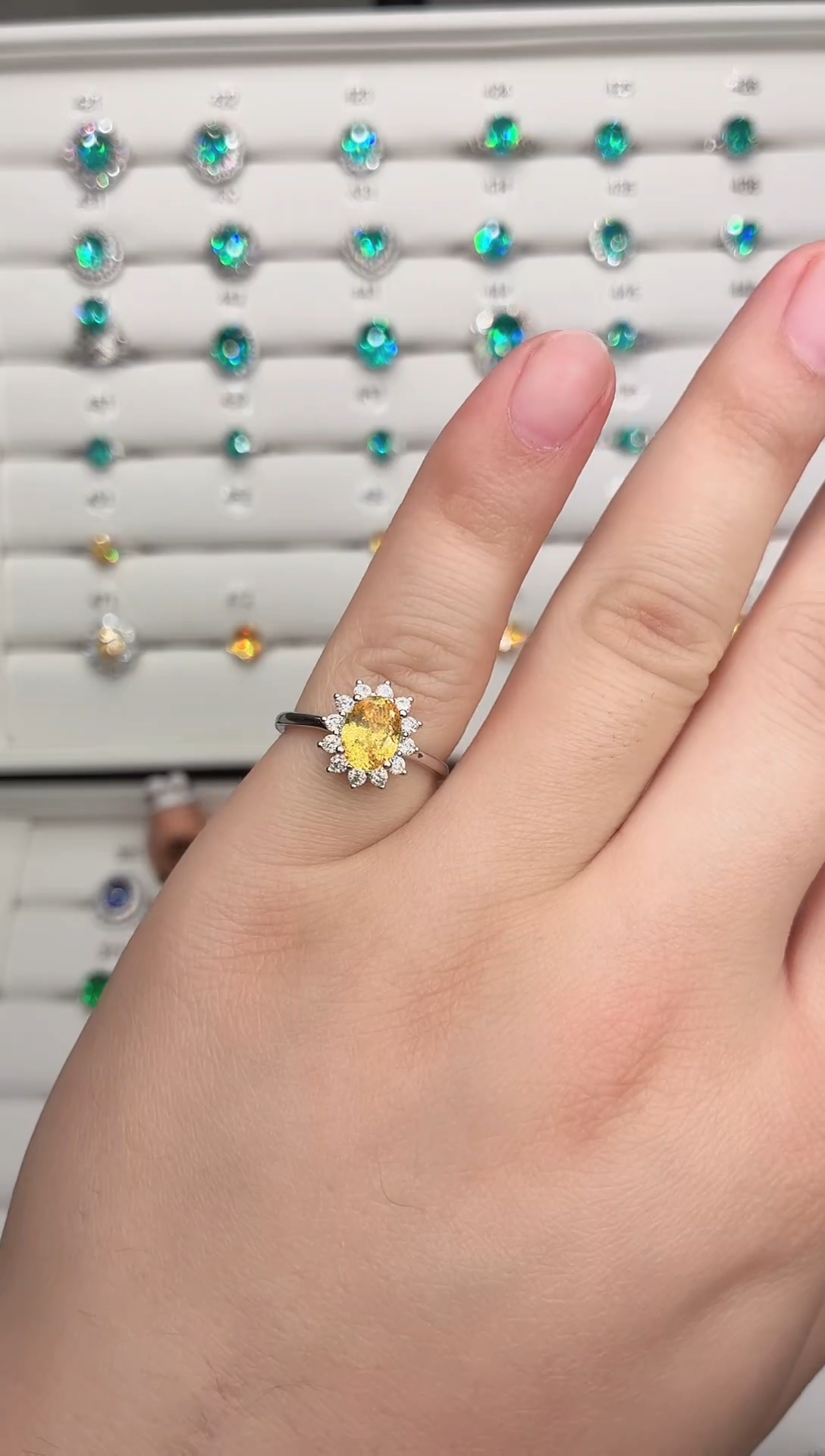 戒指蓝宝石银S925镶嵌123456789