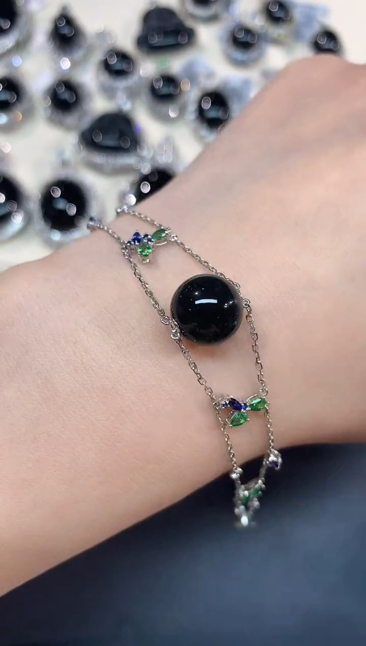 【闪购商品】翡翠手链18K金镶嵌A417|5800多样性发一件