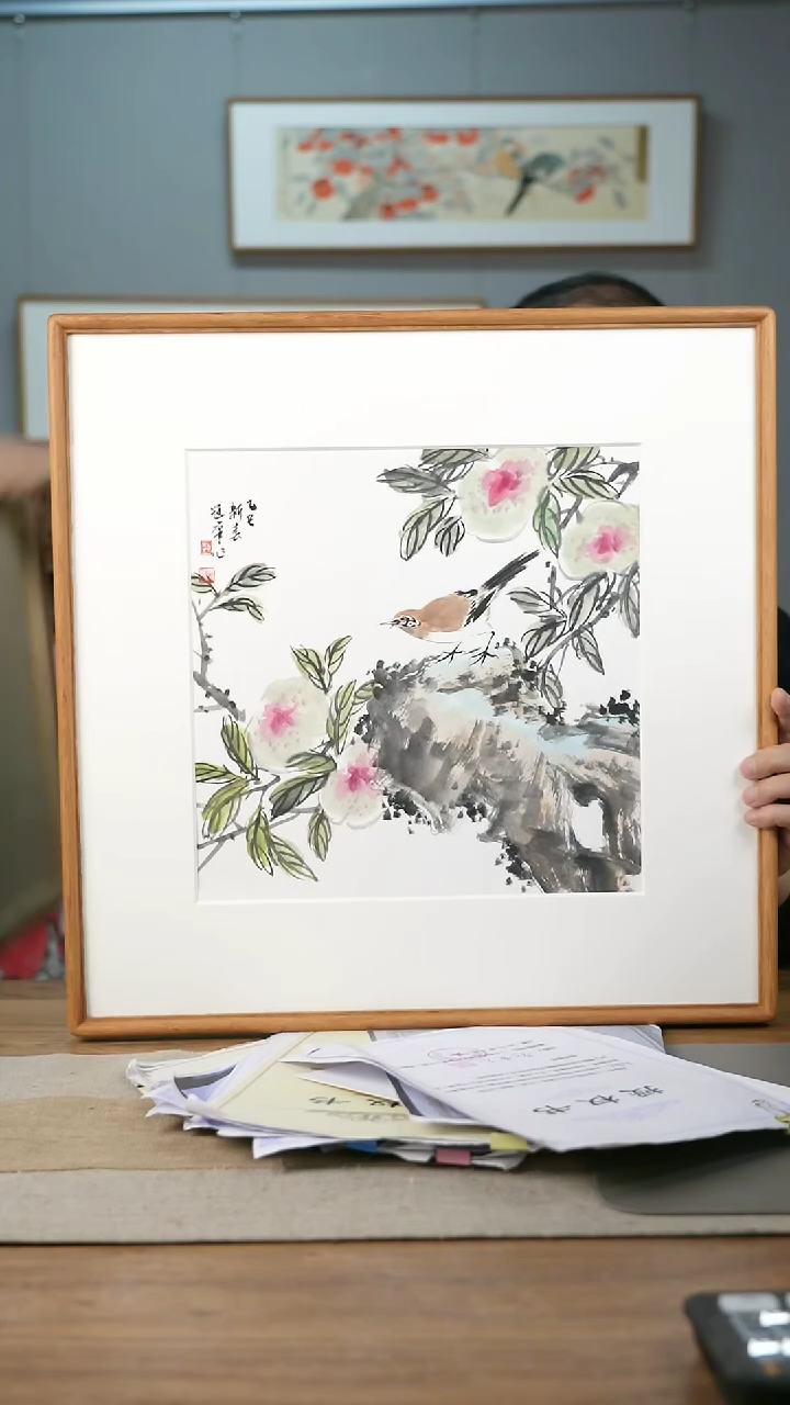【闪购商品】书法美协副主-赵老师52*52带框花鸟作品