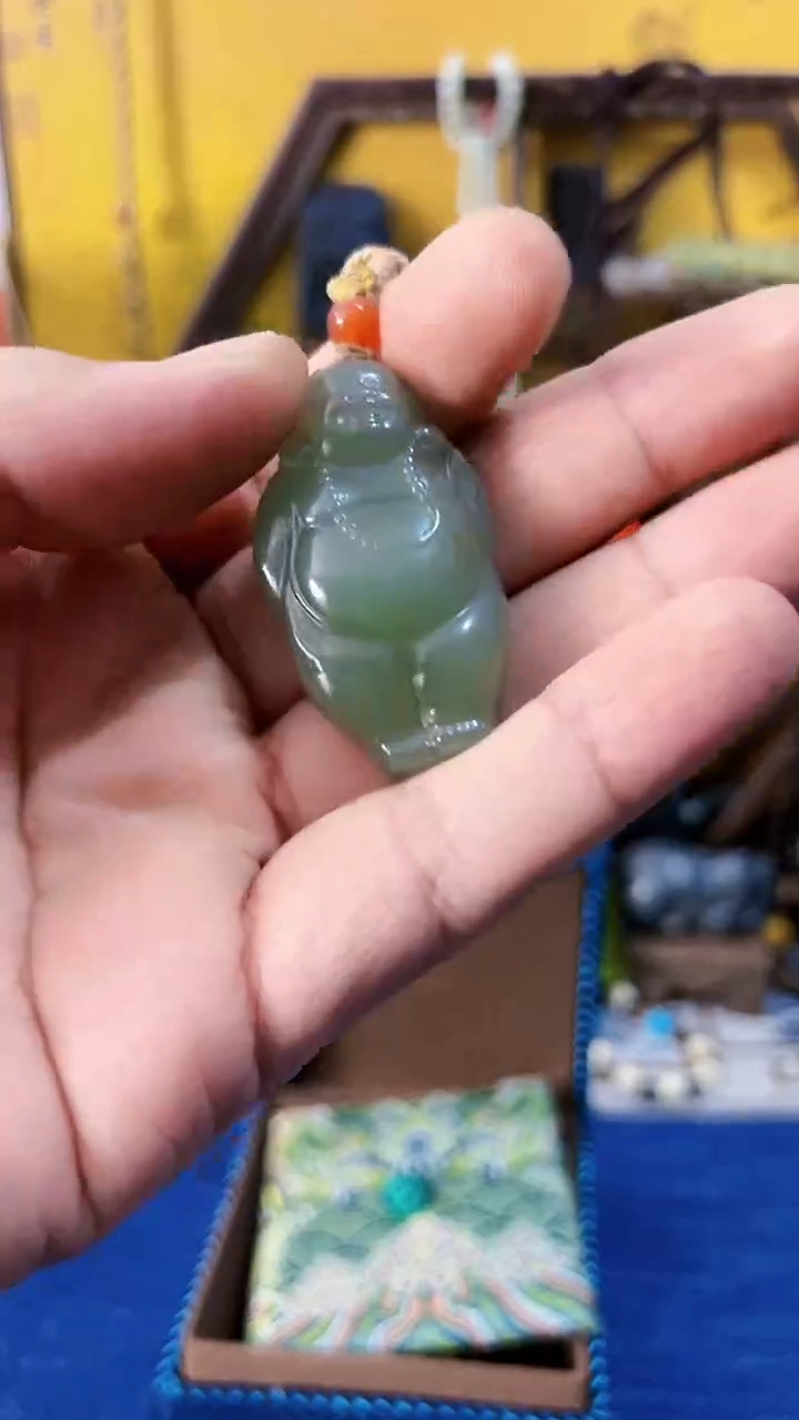 【闪购商品】和田玉（碧玉）挂件未镶嵌碧玉 佛公 （飞铃文玩）