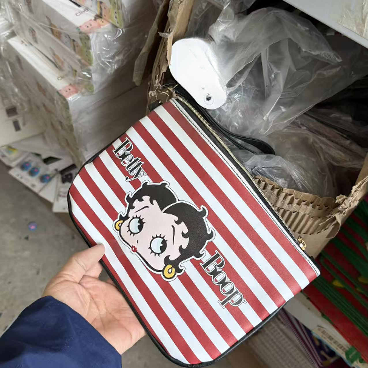 12月14号发2个！条纹女孩收纳包25X18cm