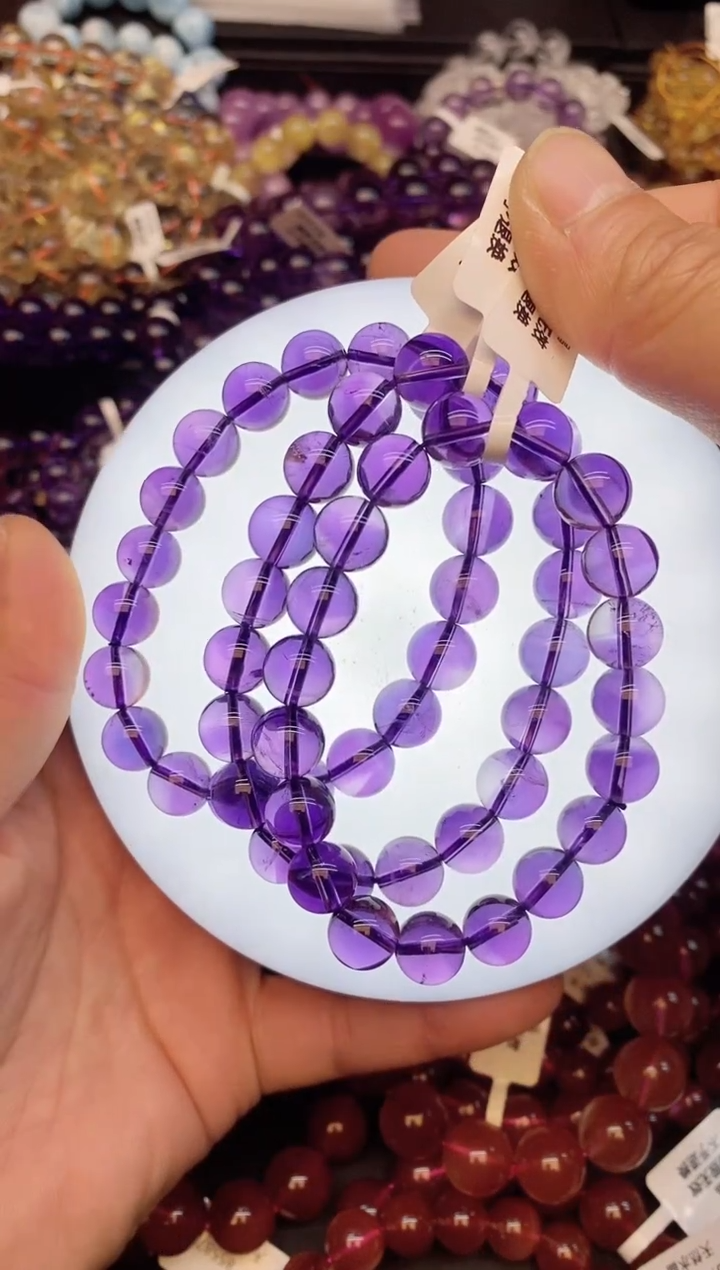 【闪购商品】水晶手链未镶嵌b24 紫水晶10mm 多样性发其一