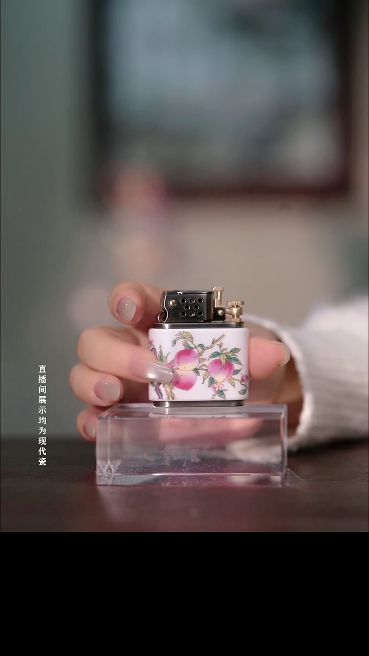 摆件瓷打**坏雅焰桃子2个鬼谷子一个