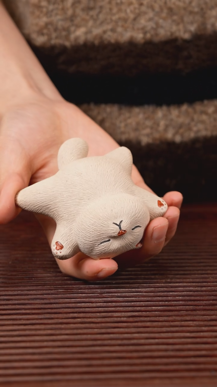 【闪购商品】紫砂茶宠躺平小猫