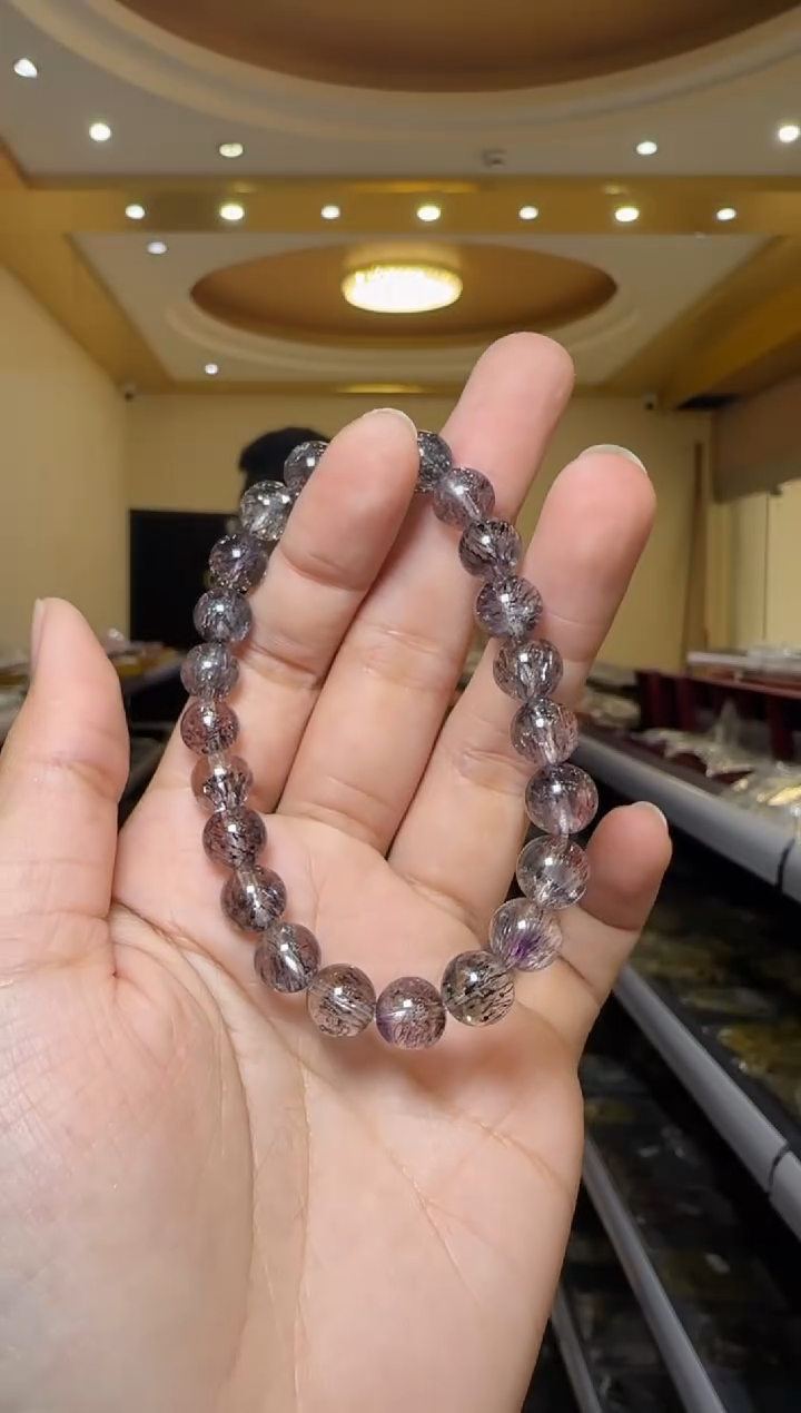 【闪购商品】水晶手串未镶嵌约8mm【绚烂多彩】超七水晶单圈手串