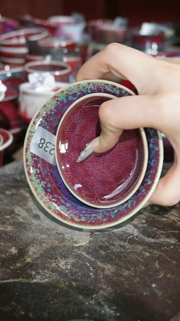 摆件陶精品窑变钧瓷茶器