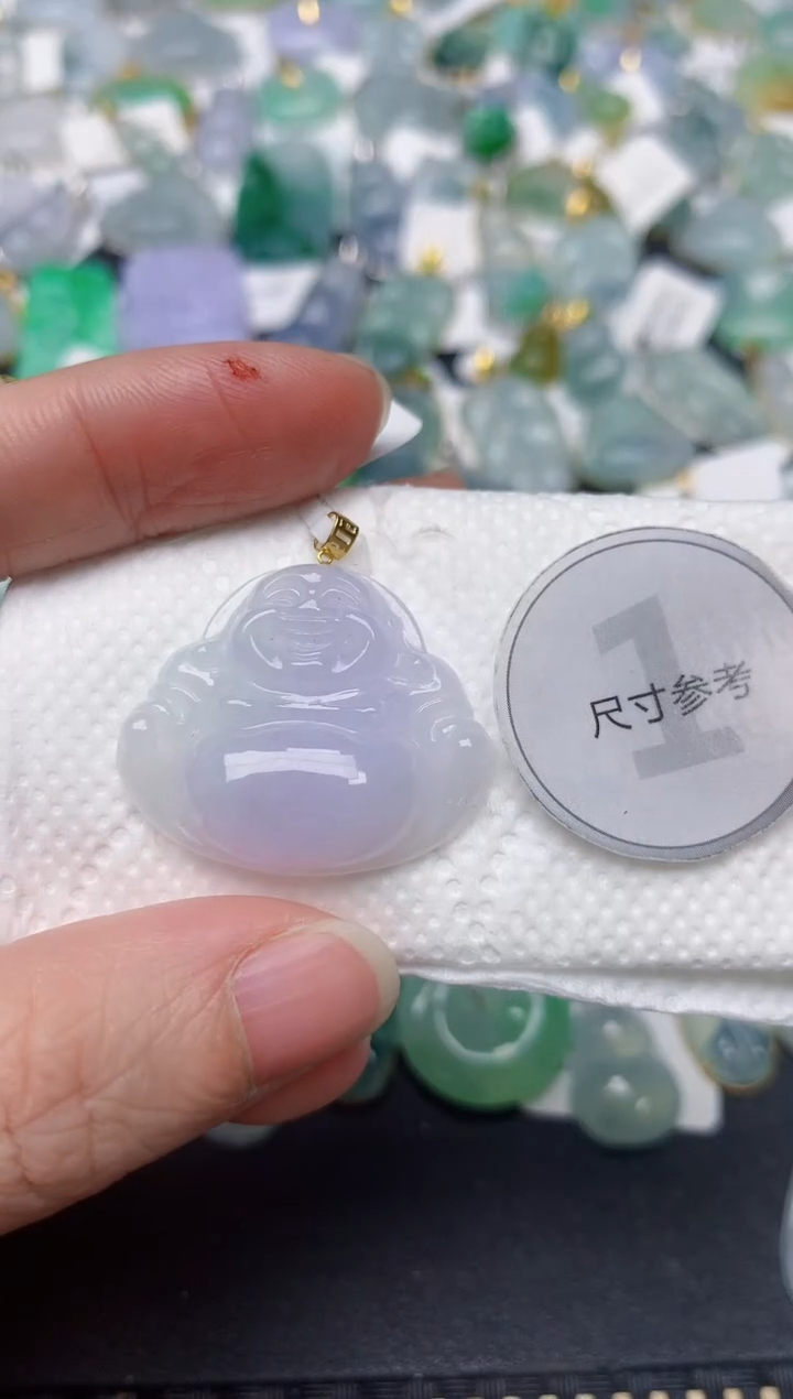 颈饰18K金镶嵌翡翠天然缅甸A货翡翠