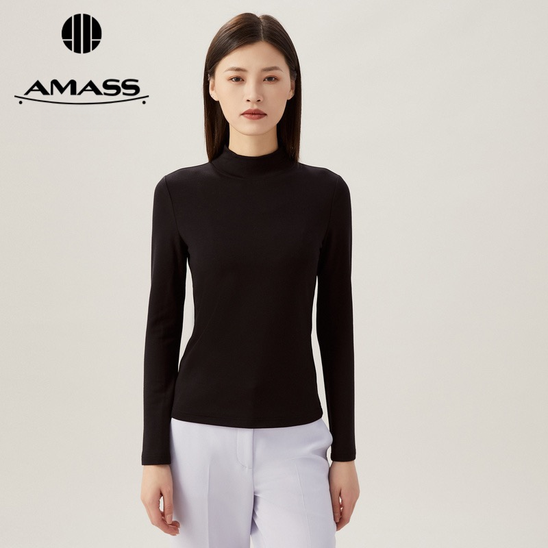 【阿玛施AMASS】5300976烟管领长袖打底衫打底亮片