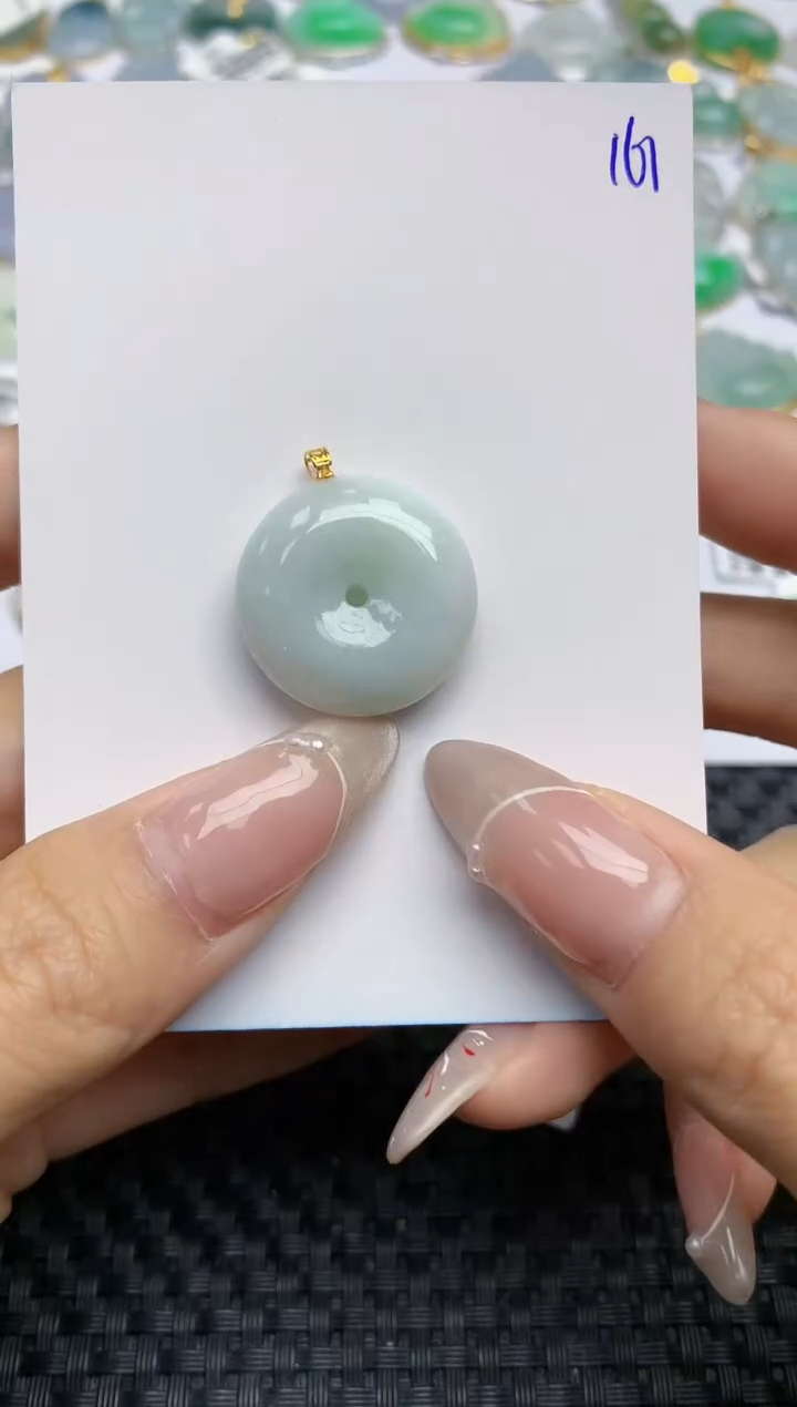 【闪购商品】翡翠颈饰18K金镶嵌天然翡翠A货