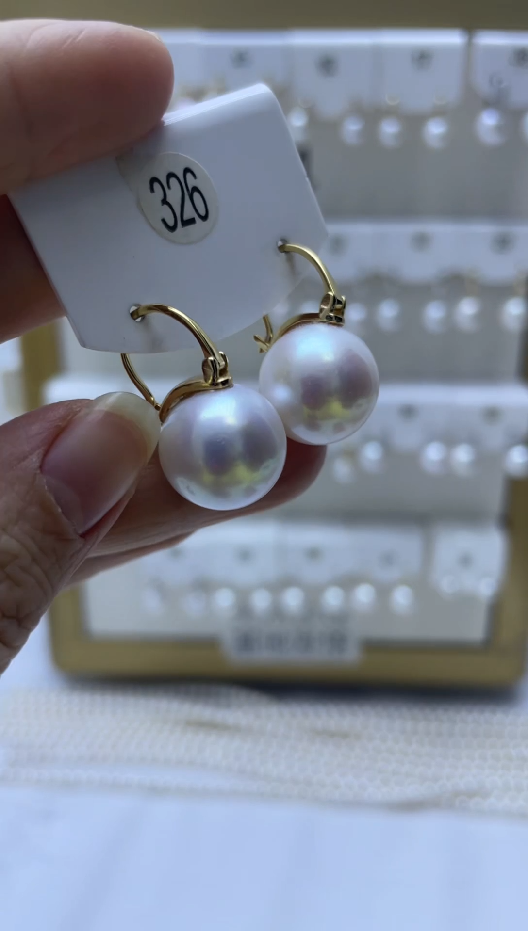 银S925镶嵌耳饰淡水珍珠326