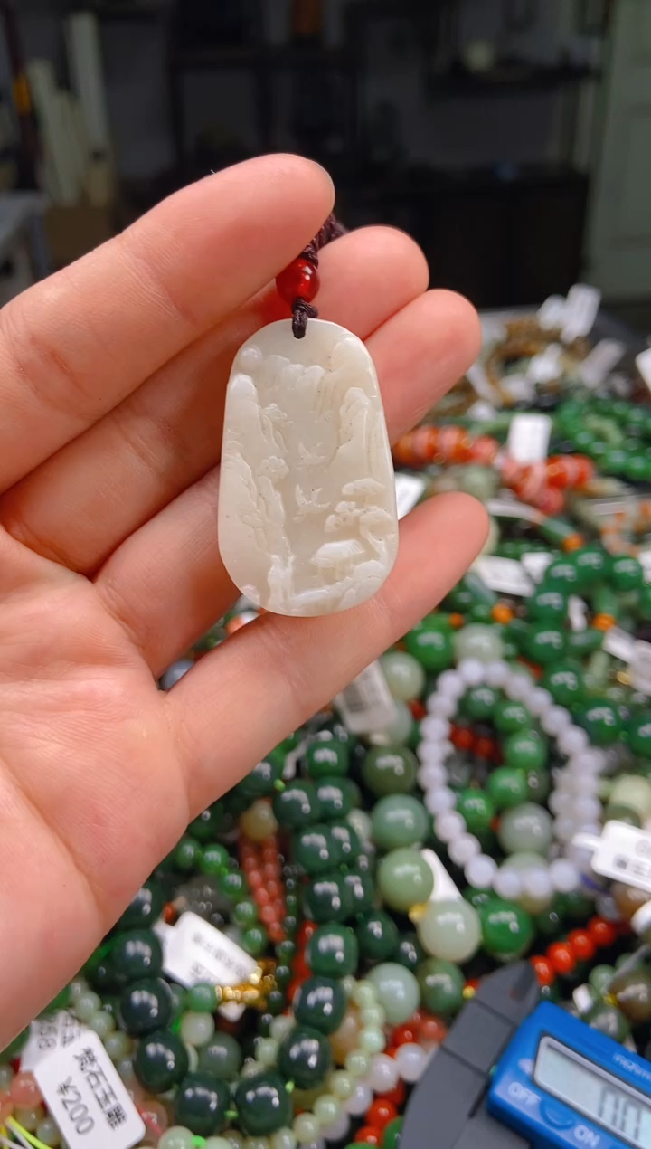 和田玉未镶嵌挂件1