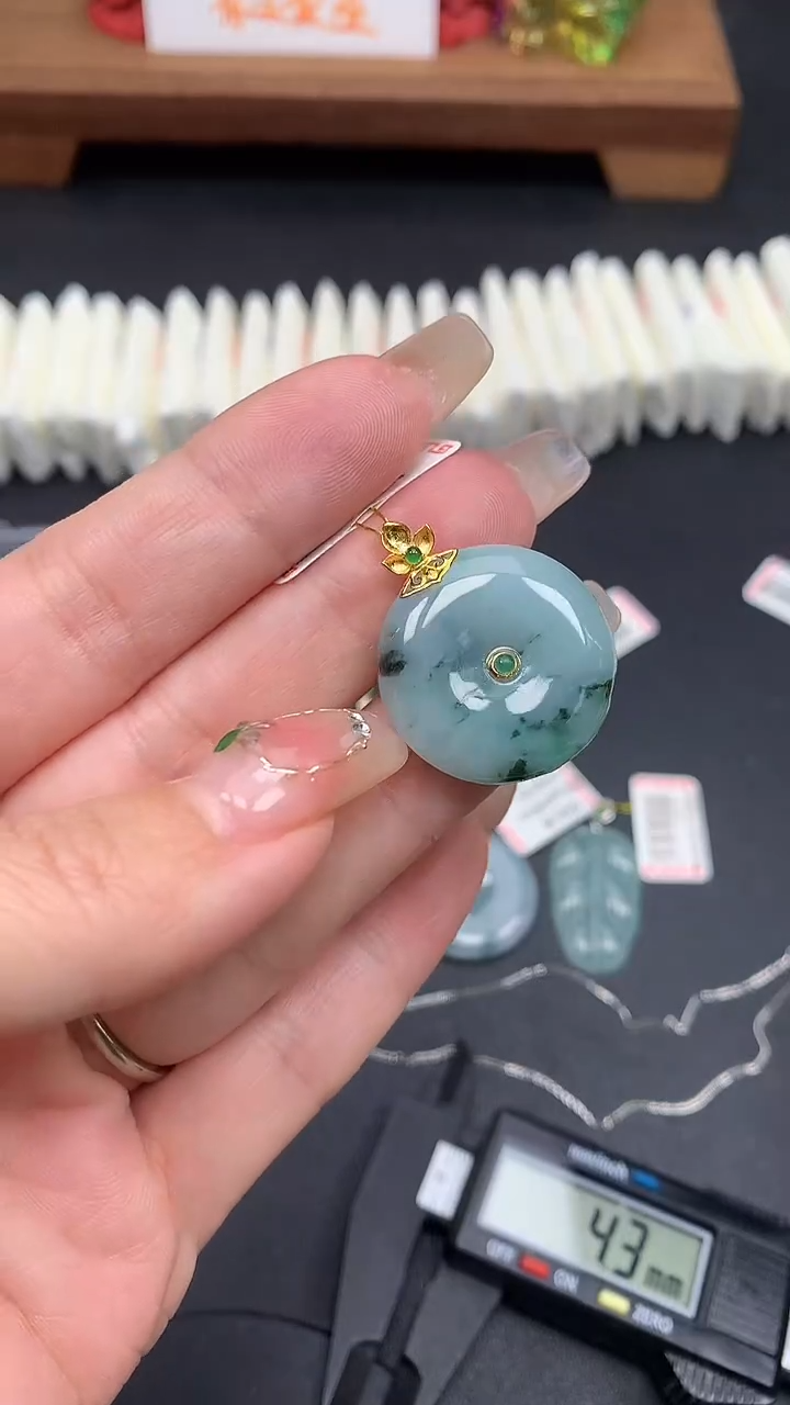 【闪购商品】翡翠吊坠(不含链)18K金镶嵌MS160345