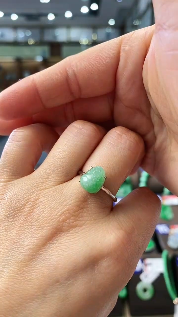 【闪购商品】翡翠戒指银S925镶嵌貔貅戒指