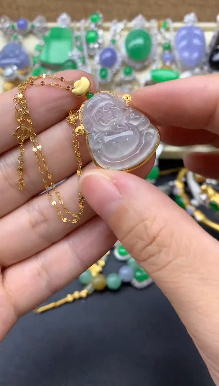 【闪购商品】翡翠颈饰18K金镶嵌435-中国好珍宝