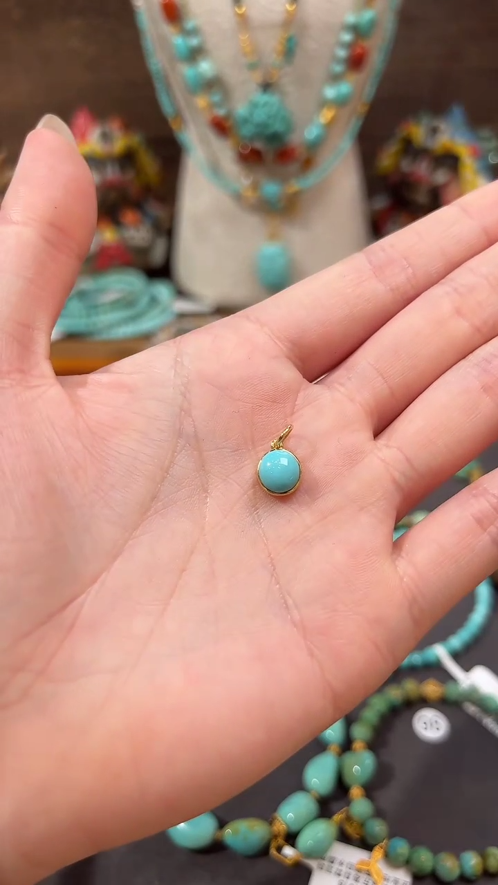 【闪购商品】绿松石18K金镶嵌提溜绿松石提溜