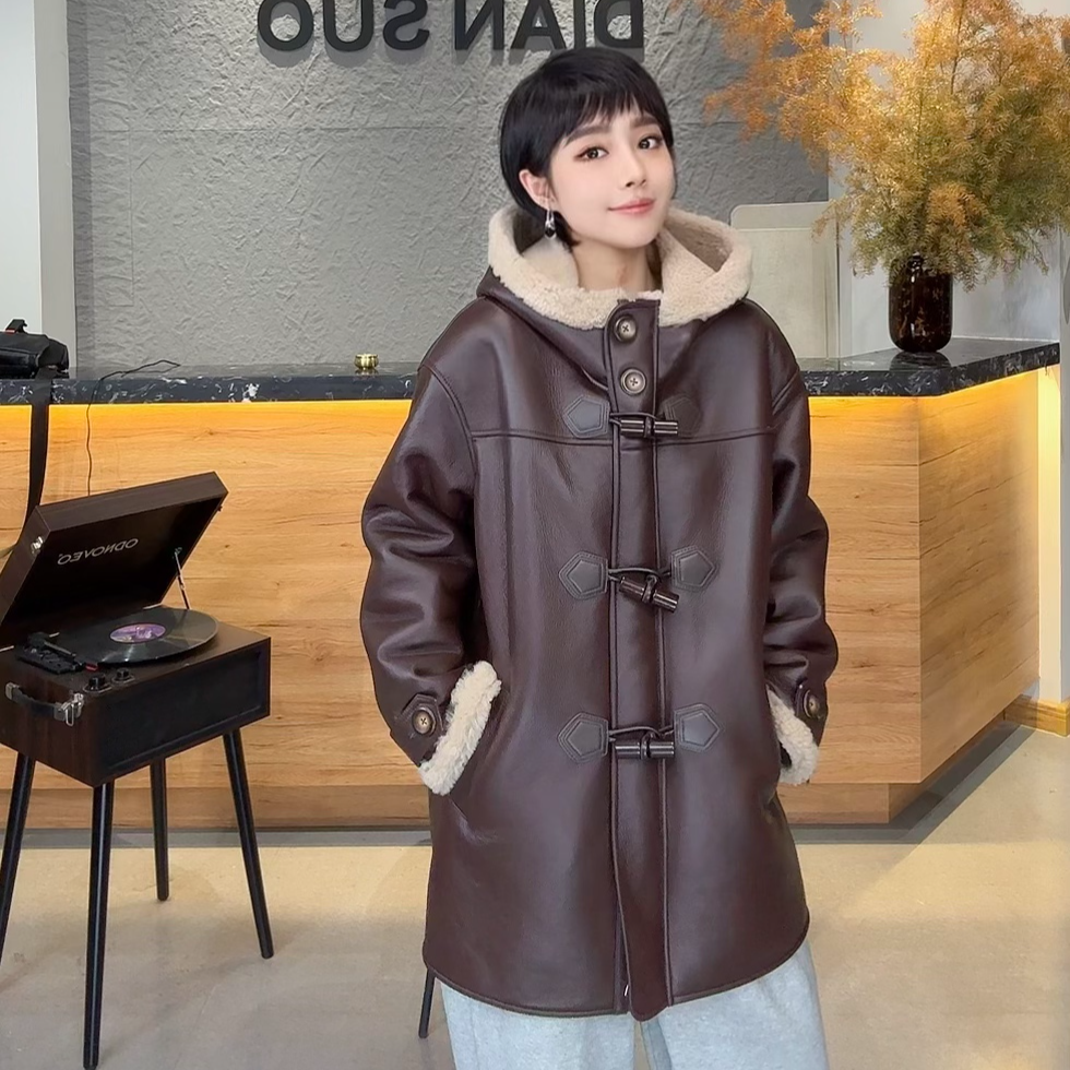 「点索DIANSUO」2024冬季新款天然皮毛一体保暖女士外套-2693