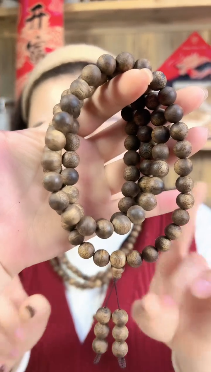 【闪购商品】沉香手串红土沉香圆珠多圈1.0-35克+发货一条