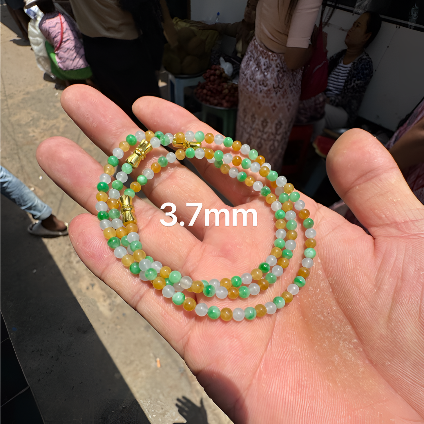 0604(小哪吒在源头)冰种翡翠多宝手串尺寸3.7mm干净随机发货