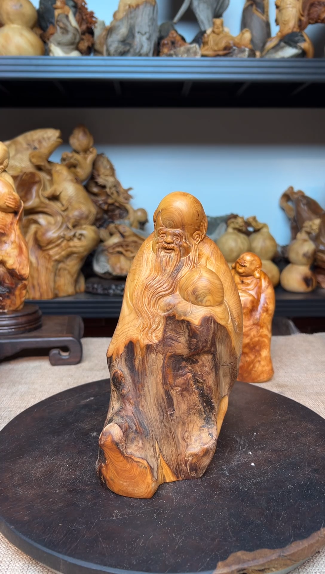 柏木（崖柏）崖柏雕刻件有瑕疵