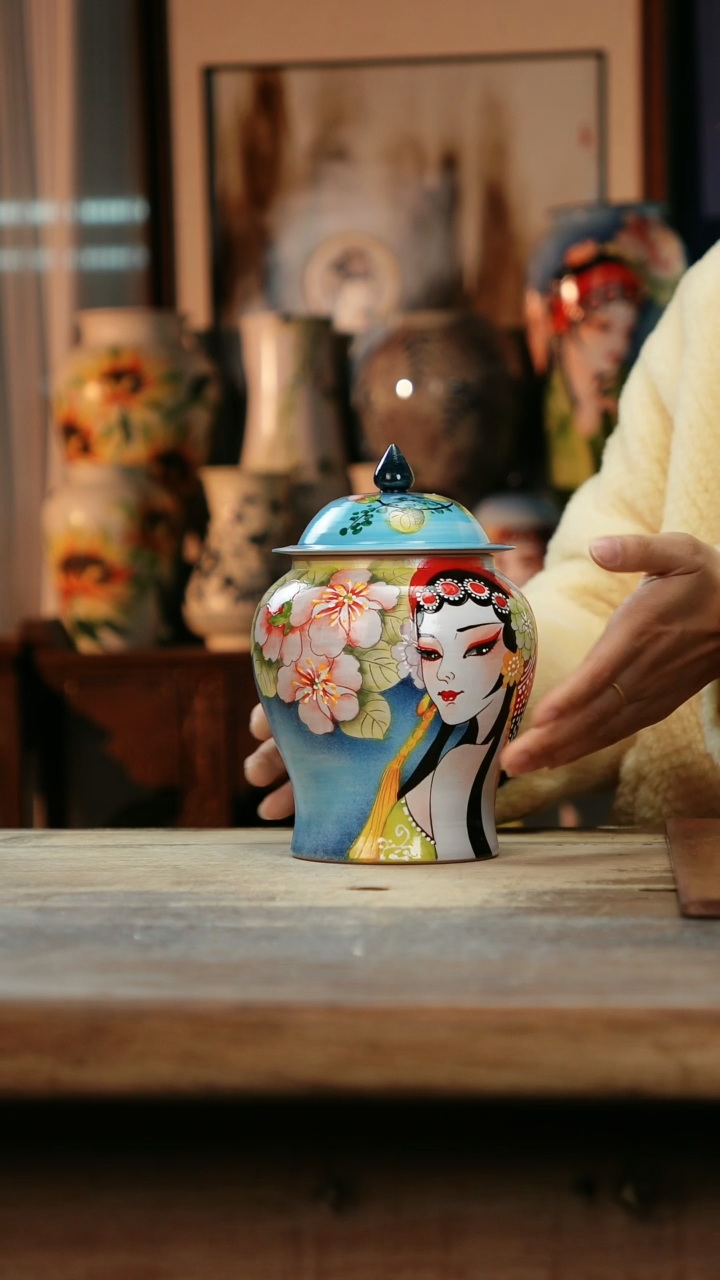 【闪购商品】瓷片景德镇纯手工釉下彩精品花瓶
