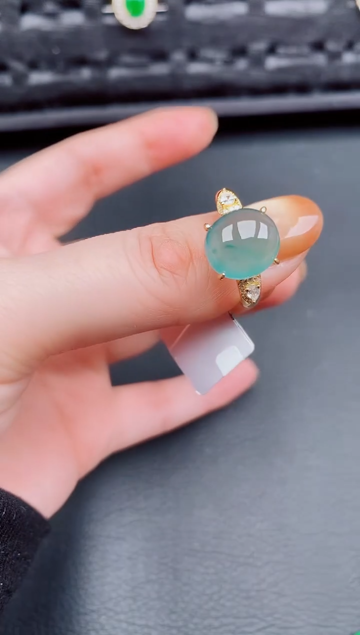 【闪购商品】翡翠戒指银S925镶嵌天然a货翡翠230