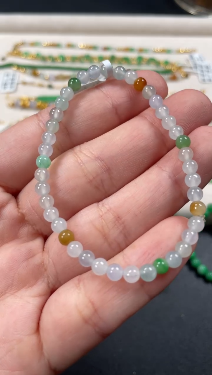 未镶嵌手串翡翠多样性   发货一条   P539