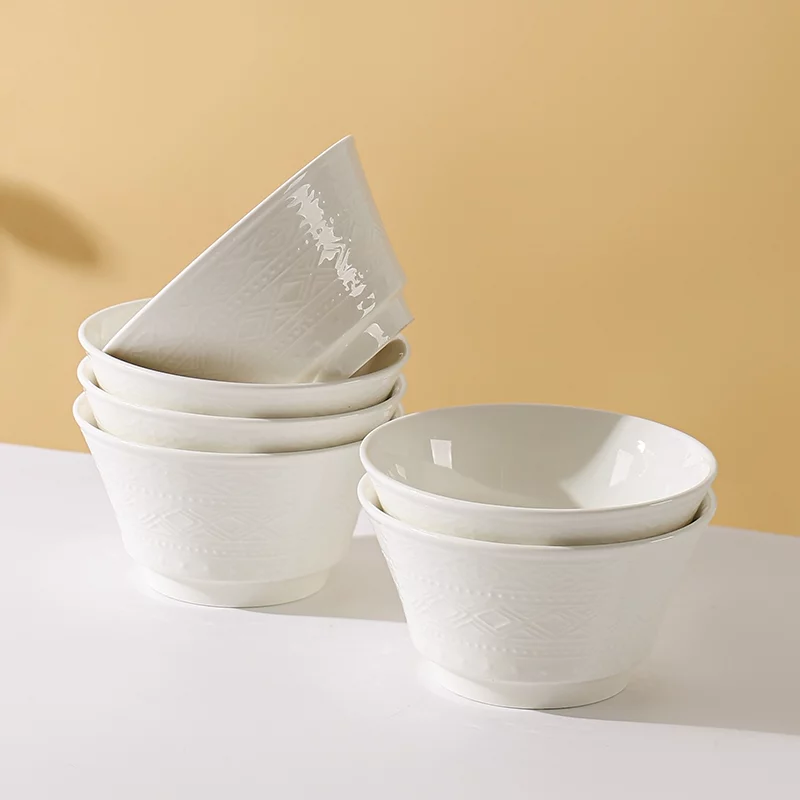 【老板来了】敦煌浮雕4.5英寸米饭碗陶瓷釉下彩餐具高端吃饭碗