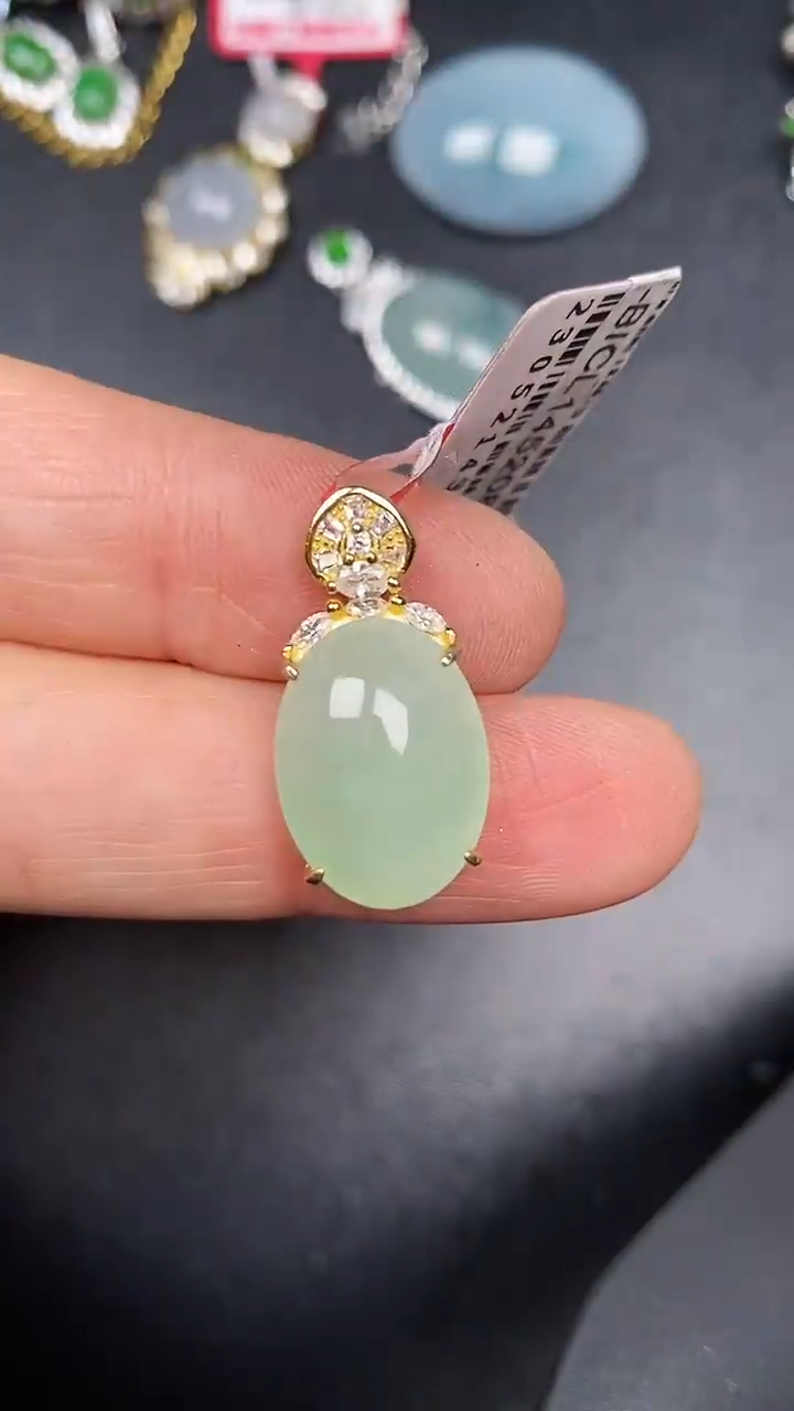 银S925镶嵌戒指翡翠8100