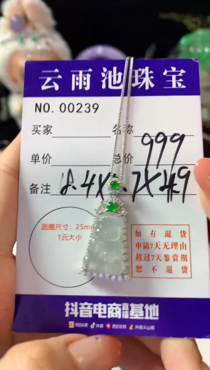 颈饰银S925镶嵌翡翠翡翠